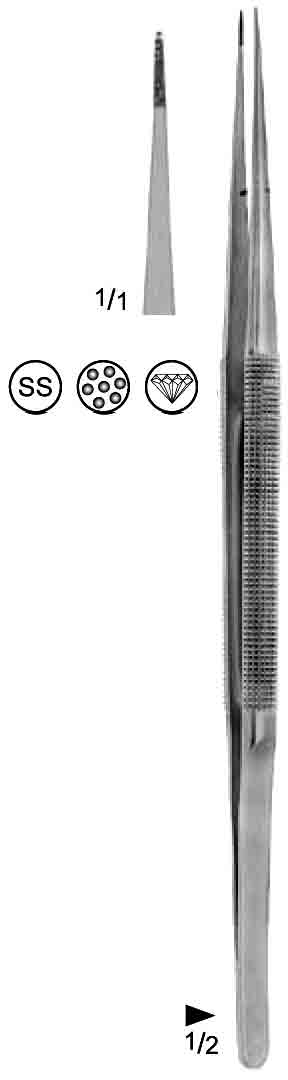 MİKRO SUTUR PENSETİ DİŞLİ 0.8MM DÜZ 21CM